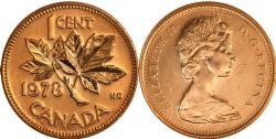 1 CENT -  1 CENT 1978 8 ÉLEVÉ -  PIÈCES DU CANADA 1978