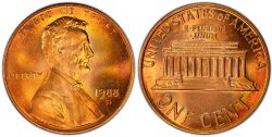 1 CENT -  1 CENT 1988-D -  PIÈCES DES ÉTATS-UNIS 1988