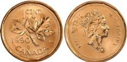 1 CENT -  1 CENT 1990 -  PIÈCES DU CANADA 1990