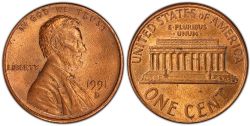 1 CENT -  1 CENT 1991-D -  PIÈCES DES ÉTATS-UNIS 1991