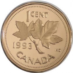 1 CENT -  1 CENT 1993 (PR) -  PIÈCES DU CANADA 1993