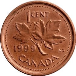 1 CENT -  1 CENT 1999 P MAGNÉTIQUE (PL) -  PIÈCES DU CANADA 1999