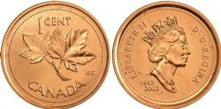 1 CENT -  1 CENT 2002 NON-MAGNÉTIQUE -  PIÈCES DU CANADA 2002