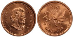 1 CENT -  1 CENT 2003 NON-MAGNÉTIQUE, NOUVELLE EFFIGIE (BU) -  2003 CANADIAN COINS