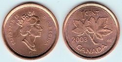 1 CENT -  1 CENT 2003 P MAGNÉTIQUE, ANCIENNE EFFIGIE -  2003 CANADIAN COINS