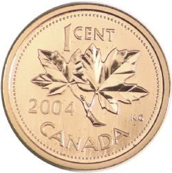 1 CENT -  1 CENT 2004 P MAGNÉTIQUE (SP) -  2004 CANADIAN COINS