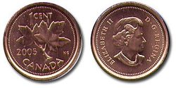 1 CENT -  1 CENT 2005 NON-MAGNÉTIQUE (BU) -  PIÈCES DU CANADA 2005
