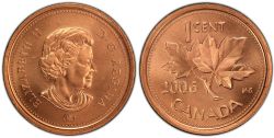 1 CENT -  1 CENT 2006 LOGO MAGNÉTIQUE (CIRCULÉ) -  2006 CANADIAN COINS