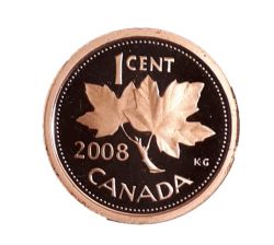 1 CENT -  1 CENT 2008 NON-MAGNÉTIQUE (PR) -  2008 CANADIAN COINS