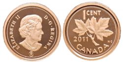 1 CENT -  1 CENT 2011 NON-MAGNÉTIQUE (PR) -  2011 CANADIAN COINS