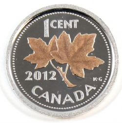 1 CENT -  1 CENT 2012 EN ARGENT PLAQUÉ OR ROSE (PR) -  PIÈCES DU CANADA 2012
