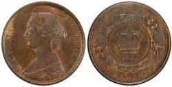 1 CENT NEW BRUNSWICK -  1 CENT 1864, GRAND-6 -  1864 NEW BRUNSWICK COINS