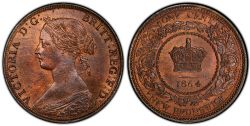 1 CENT NEW BRUNSWICK -  1 CENT 1864, PETIT-6 -  PIÈCES DE NOUVEAU BRUNSWICK 1864
