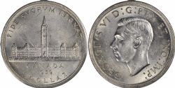 1 DOLLAR -  1 DOLLAR 1939 DOUBLE HP (CIRCULÉ) -  PIÈCES DU CANADA 1939