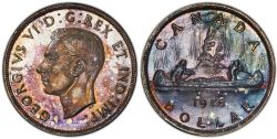 1 DOLLAR -  1 DOLLAR 1946 PETITES LIGNES D'EAU -  PIÈCES DU CANADA 1946