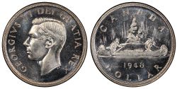 1 DOLLAR -  1 DOLLAR 1948 -  PIÈCES DU CANADA 1948
