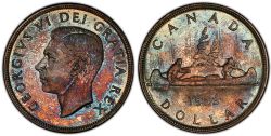 1 DOLLAR -  1 DOLLAR 1952 GRANDES LIGNES D'EAU, DOUBLE HP -  PIÈCES DU CANADA 1952