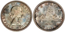 1 DOLLAR -  1 DOLLAR 1954 PETITES LIGNES D'EAU (VF) -  PIÈCES DU CANADA 1954
