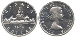 1 DOLLAR -  1 DOLLAR 1959 -  PIÈCES DU CANADA 1959