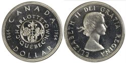 1 DOLLAR -  1 DOLLAR 1964 POINT EFFACÉ -  PIÈCES DU CANADA 1964