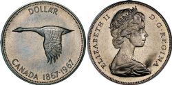 1 DOLLAR -  1 DOLLAR 1967 MATRICE TOURNÉE À 15° -  PIÈCES DU CANADA 1967