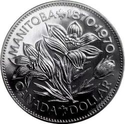 1 DOLLAR -  1 DOLLAR 1970 - CENTENAIRE DU MANITOBA (SPECIMEN) -  1970 CANADIAN COINS