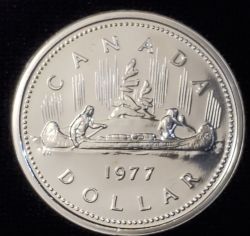 1 DOLLAR -  1 DOLLAR 1977 JOYAUX DÉTACHÉS, GRANDES LIGNES D'EAU (SP) -  1977 CANADIAN COINS