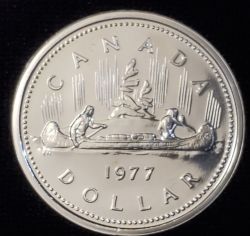 1 DOLLAR -  1 DOLLAR 1977 JOYAUX DÉTACHÉS, PETITES LIGNES D'EAU (SPECIMEN) -  1977 CANADIAN COINS