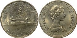 1 DOLLAR -  1 DOLLAR 1981 -  PIÈCES DU CANADA 1981