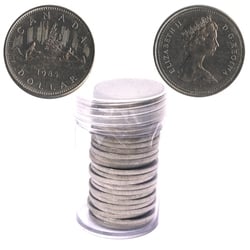 1 DOLLAR -  1 DOLLAR 1985 - LOT DE 25 PIÈCES - BRILLANT INCIRCULÉ (BU) -  PIÈCES DU CANADA 1985