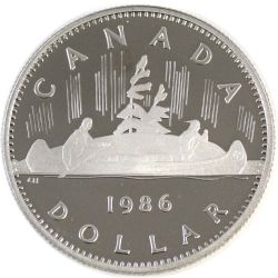 1 DOLLAR -  1 DOLLAR 1986 (PR) -  PIÈCES DU CANADA 1986