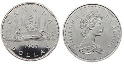 1 DOLLAR -  1 DOLLAR 1987 - VOYAGEUR (PL) -  1987 CANADIAN COINS