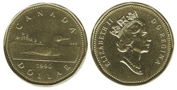 1 DOLLAR -  1 DOLLAR 1990 - BRILLANT INCIRCULE (BU) -  PIÈCES DU CANADA 1990