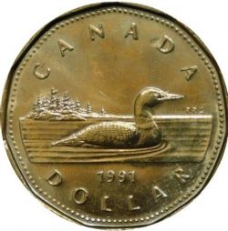 1 DOLLAR -  1 DOLLAR 1991 (BU) -  PIÈCES DU CANADA 1991