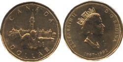 1 DOLLAR -  1 DOLLAR 1992 - CONFÉDÉRATION -  PIÈCES DU CANADA 1992