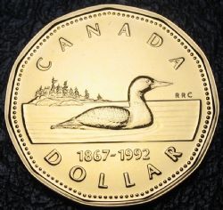 1 DOLLAR -  1 DOLLAR 1992 - HUARD (SP) -  1992 CANADIAN COINS