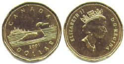 1 DOLLAR -  1 DOLLAR 2001 -  PIÈCES DU CANADA 2001