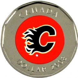 1 DOLLAR -  1 DOLLAR 2008 - FLAMES DE CALGARY (PL) -  PIÈCES DU CANADA 2008