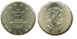 1 DOLLAR -  1 DOLLAR 2010 - PORTE-BONHEUR - BRILLANT INCIRCULE (BU) -  PIÈCES DU CANADA 2010 04