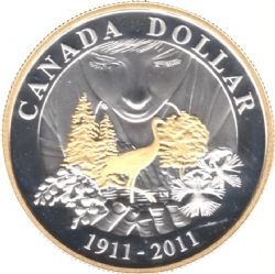 1 DOLLAR -  1 DOLLAR 2011 - 100E ANNIVERSAIRE DE PARCS CANADA : ÉDITION DORÉE (PR) -  2011 CANADIAN COINS