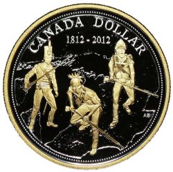 1 DOLLAR -  1 DOLLAR 2012 - 200E ANNIVERSAIRE DE LA GUERRE DE 1812 : ÉDITION DORÉE (PR) -  2012 CANADIAN COINS