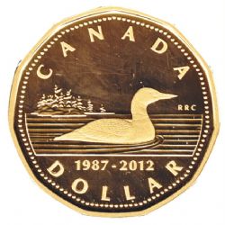 1 DOLLAR -  1 DOLLAR 2012 - 25E ANNIVERSAIRE DE LA PIÈCE DE UN DOLLAR (1987-2012) - ARGENT (PR) -  PIÈCES DU CANADA 2012