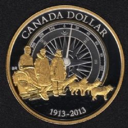 1 DOLLAR -  1 DOLLAR 2013 - 100E ANNIVERSAIRE DE L'EXPÉDITION CANADIENNE DANS L'ARCTIQUE : ÉDITION DORÉE (PR) -  2013 CANADIAN COINS