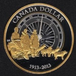 1 DOLLAR -  1 DOLLAR 2013 - 100E ANNIVERSAIRE DE L'EXPÉDITION CANADIENNE DANS L'ARCTIQUE : ÉDITION DORÉE (PR) -  PIÈCES DU CANADA 2013