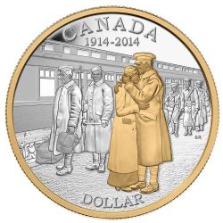 1 DOLLAR -  1 DOLLAR 2014 - 100E ANNIVERSAIRE DE LA DÉCLARATION DE LA PREMIÈRE GUERRE MONDIALE : ÉDITION DORÉE (PR) -  PIÈCES DU CANADA 2014