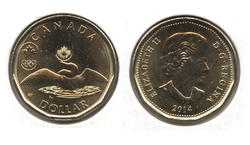 1 DOLLAR -  1 DOLLAR 2014 - PORTE-BONHEUR (BU) -  PIÈCES DU CANADA 2014 06