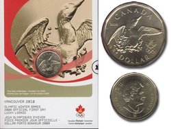 1 DOLLAR -  PORTE-BONHEUR OLYMPIQUE - PIÈCE PREMIER JOUR OFFICIELLE -  PIÈCES DU CANADA 2008 03