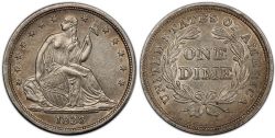 10 CENTS -  10 CENTS 1838, PETITES ÉTOILES -  PIÈCES DES ETATS-UNIS 1838