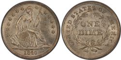 10 CENTS -  10 CENTS 1840, SANS DRAPERIE -  PIÈCES DES ETATS-UNIS 1840
