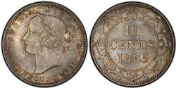 10 CENTS -  10 CENTS 1865 -  1865 NEWFOUNFLAND COINS